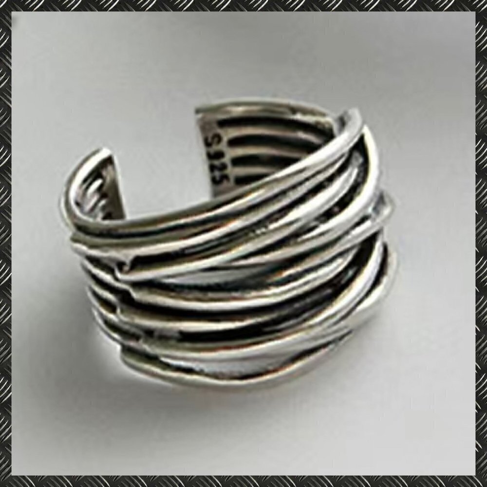 Twisted Distressed Wire Adjustable Wrapped Boho Ring #1150 - Picture 6 of 15